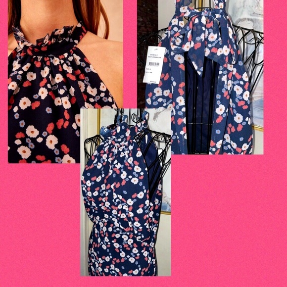 KEEPSAKE THE LABEL "CHARMED GOWN"~NAVY VERSAILLES~BLUE FLORAL~SMALL - Picture 6 of 6